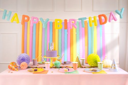 Felt Banner Happy Birthday Rainbow Letters, 3m