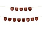 Felt Banner Happy Birthday Boy, Brown, 3m