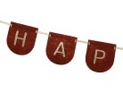 Felt Banner Happy Birthday Boy, Brown, 3m