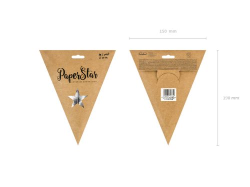 Papír csillag, 30cm, ezüst