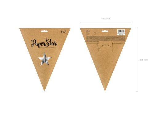 Papír csillag, 45 cm, ezüst