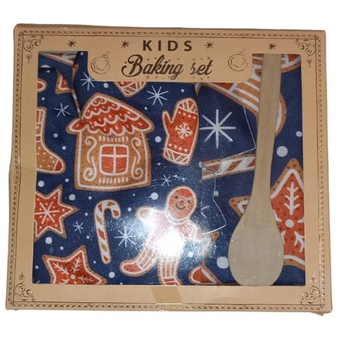 Kötény szett gyerekeknek karácsonyi mintával - mézeskalács mintákkal