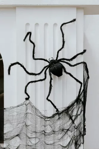 Hatalmas fekete műpók - halloweeni dekoráció 103x75x9cm