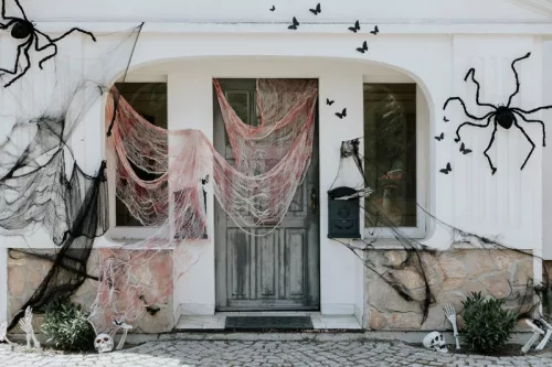 Hatalmas fekete műpók - halloweeni dekoráció 103x75x9cm