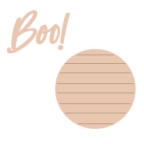 Boo - csíkos  halloweeni ajtókopogtató natúr alap