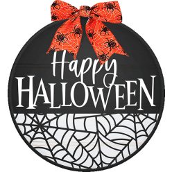 Happy Halloween - ajtókopogtató natúr alap