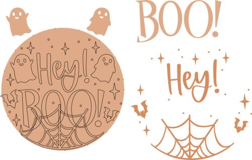 Hey Boo - ajtókopogtató natúr alap