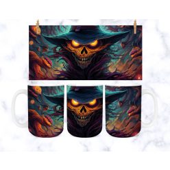 Őrült kaszás mintás halloweeni bögre