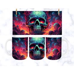 Nagy koponya mintás halloweeni bögre