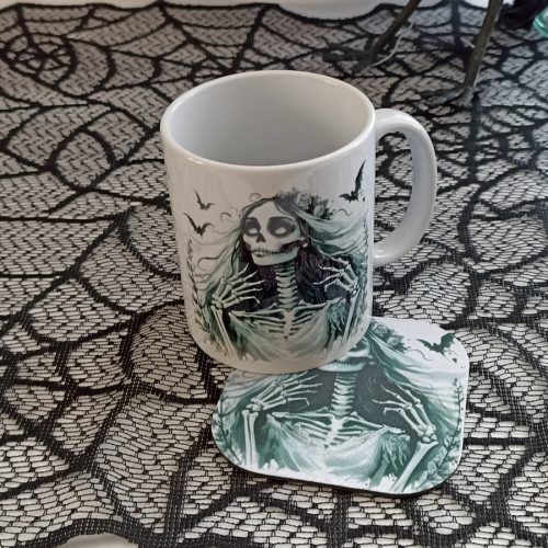 Halott menyasszony mintás halloweeni bögre