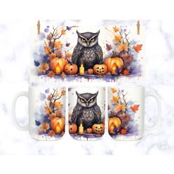 Bagoly mintás őszi bögre -3