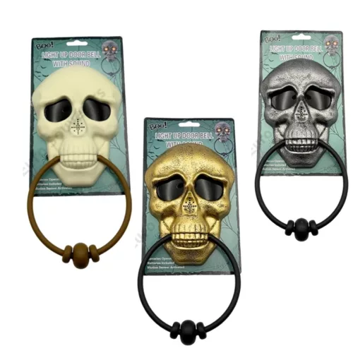 Ajtócsengő beszélő Halloween koponya különböző színekben