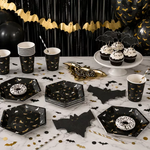 Denevér témájú halloweeni party szett 12 főre