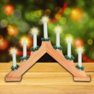 Gyertyapiramis, 7 db izzóval, lakkozott fából