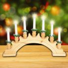 Gyertyapiramis, 7 db izzóval, lakkozott fából