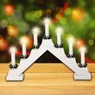 Gyertyapiramis, 7 db izzóval, fehér festett fából