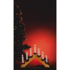 Gyertyapiramis, 7 db izzóval, lakkozott fából