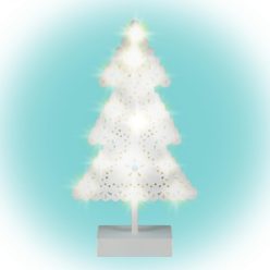   Karácsonyfa asztaldísz, 20 db LED-del, ABS műanyagból, 21 x 39 cm