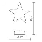 Csillag asztaldísz, 20 db LED-del, ABS műanyagból, 25 x 39 cm