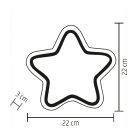 Fa csillag formájú asztaldísz, LED-es melegfehér világítással