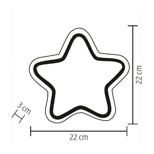 Fa csillag formájú asztaldísz, LED-es melegfehér világítással