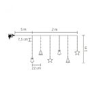 LED-es figurás fényfüggöny, 2 m / 186 db hidegfehér LED, adapter, kül- és beltéri