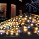 LED-es sziporkázó fényfüggöny, 5 m / 300 db LED, adapter, kül- és beltéri kivitel