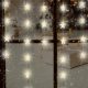 LED-es csillag fényfüggöny, 1,35 m / 50 db melegfehér LED, adapter, beltéri 