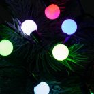 LED-es gömb fényfüzér, 4,9 m / 50 db színváltó LED, adapter, beltéri