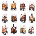 LED-es házikó, színes, 12 féle forma, polyresin, beltéri