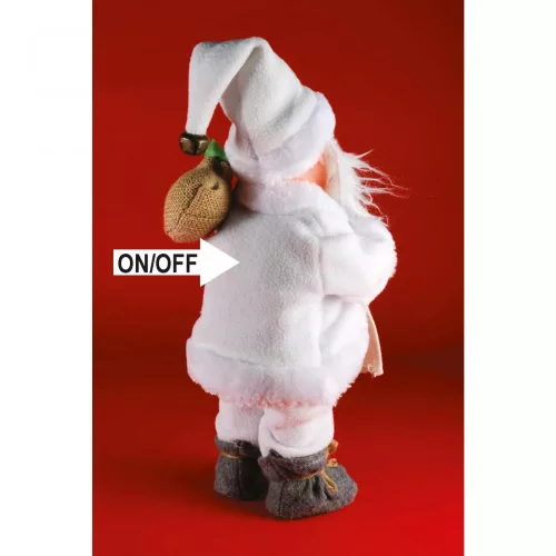 Táncoló, zenélő mikulás, 30 cm magas