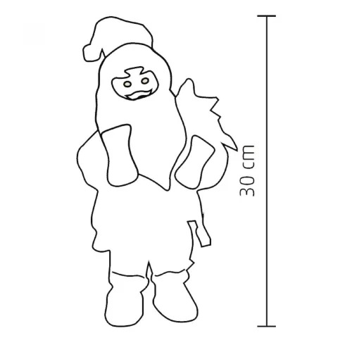 Táncoló, zenélő mikulás, 30 cm magas