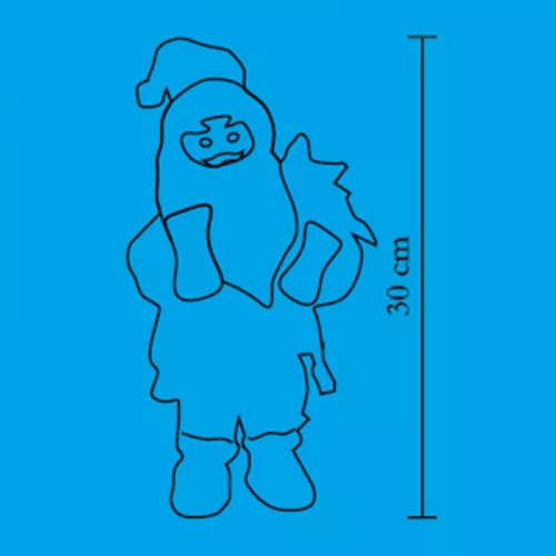 Táncoló, zenélő mikulás, 30 cm magas