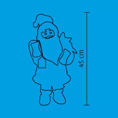 Táncoló, zenélő mikulás, 45 cm magas