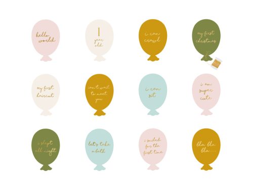 Mérföldkő kártyák Lufi, mix, 11,5x17 cm