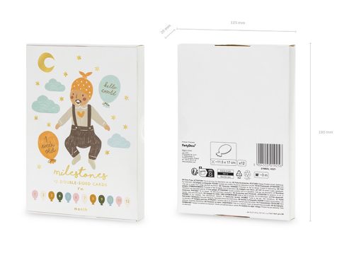 Mérföldkő kártyák Lufi, mix, 11,5x17 cm