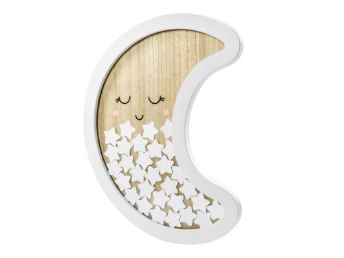 Fából készült vendégkönyv - Hold, 38,5x30cm
