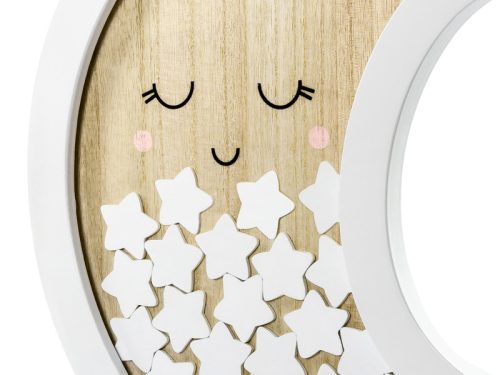 Fából készült vendégkönyv - Hold, 38,5x30cm