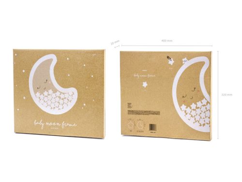 Fából készült vendégkönyv - Hold, 38,5x30cm