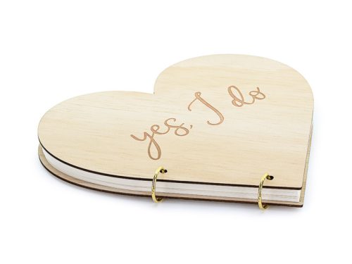 Wooden guest book - Heart, 26.5x25 cm