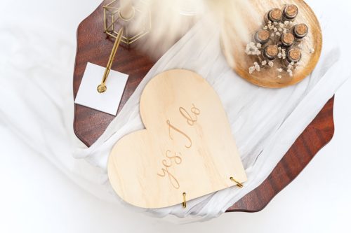 Wooden guest book - Heart, 26.5x25 cm