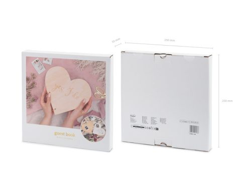 Wooden guest book - Heart, 26.5x25 cm