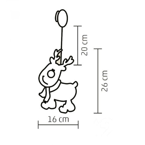 Rénszarvas ablakdísz, 10 db LED,