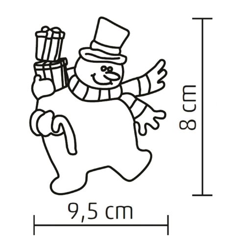 Home KID 324 LED-es ablakdísz, hóember, beltéri kivitel, 1db színváltó LED