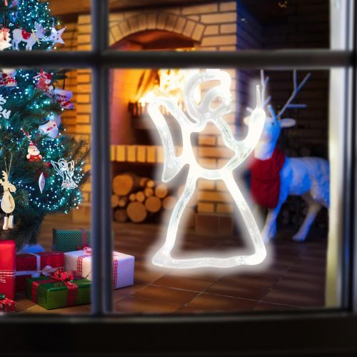 Angyal ablakdísz, 8 db LED