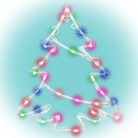 Fenyőfa ablakdísz, 35 db színes LED, 3 funkció, kapcsolható