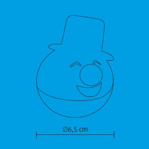 Hóember gömb, 1 db LED, piros, villogó