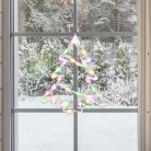 Fenyőfa ablakdísz, kül- és beltéri kivitel, színes