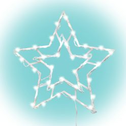   Csillag ablakdísz, kül- és beltéri kivitel, - melegfehér