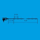 LED-es fényfüzér, 4 m / 50 db hidegfehér LED,  adapter, beltéri 